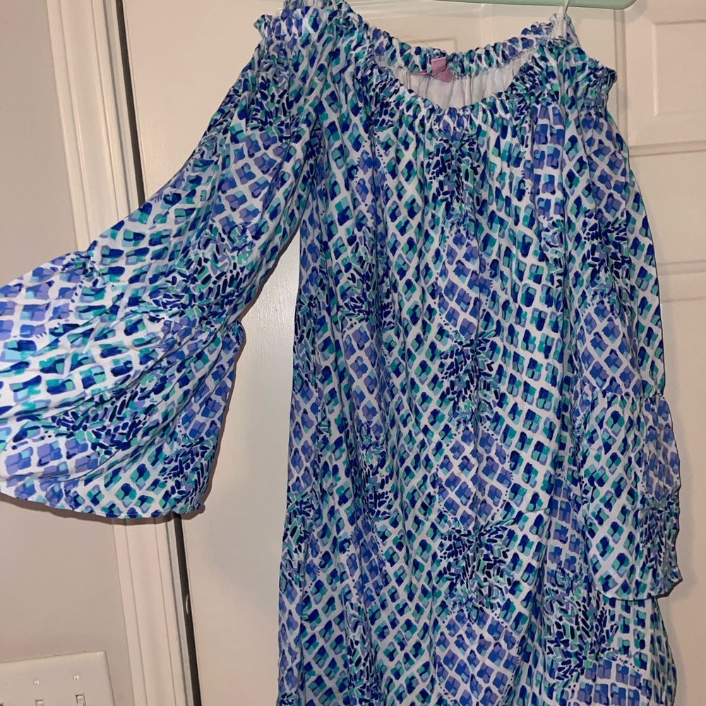 Lilly Pulitzer - off the shoulder shift dress with sleeves